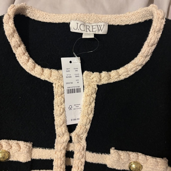 NWT j.crew Odette sweater lady jacket in striped bouclé - Picture 3 of 5